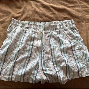 NWOT Briggs New York High Waist Blue and White Striped Shorts
